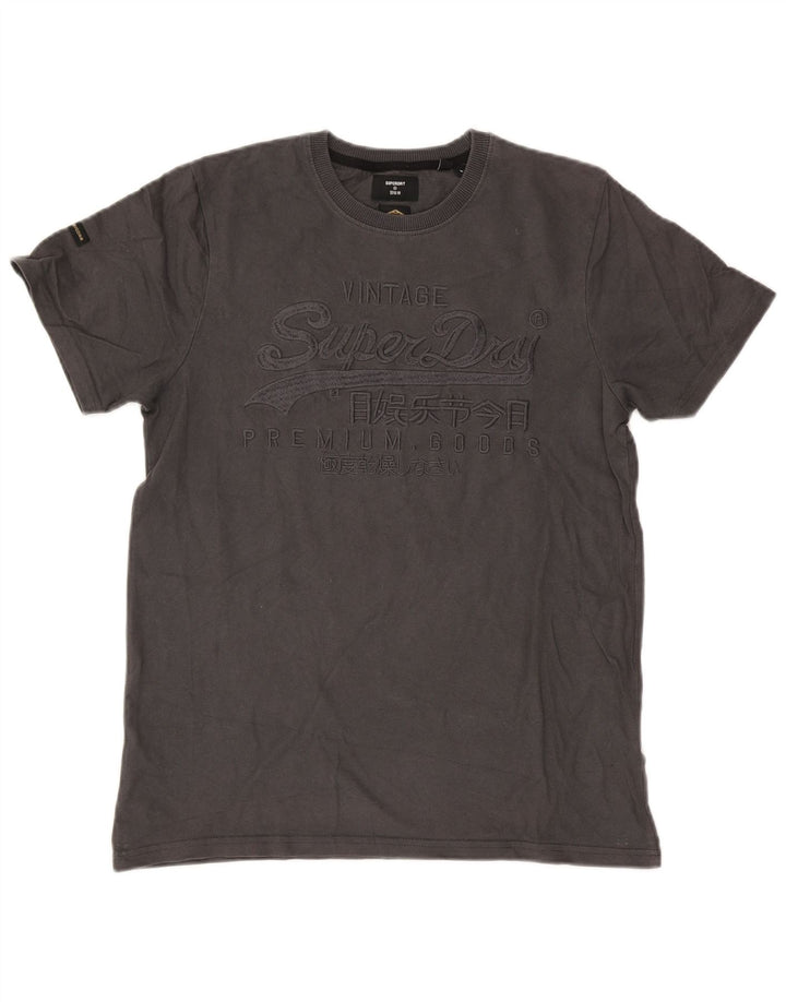 Superdry Herre Standard Grafisk T-Shirt Top Stor Grå Bomuld