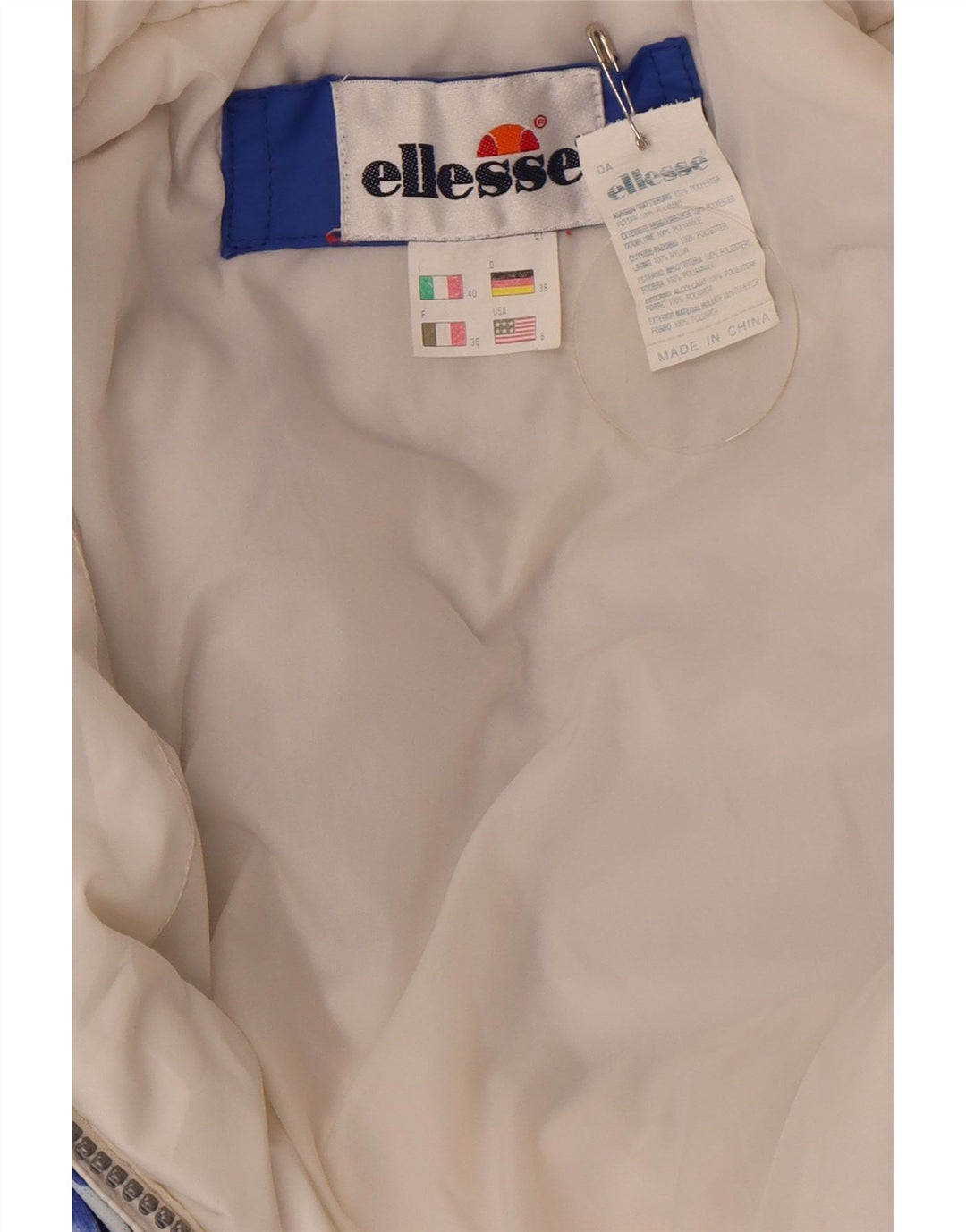 Ellesse Dame Hætte Oversized Ski Jumpsuit IT 40 Small White Floral