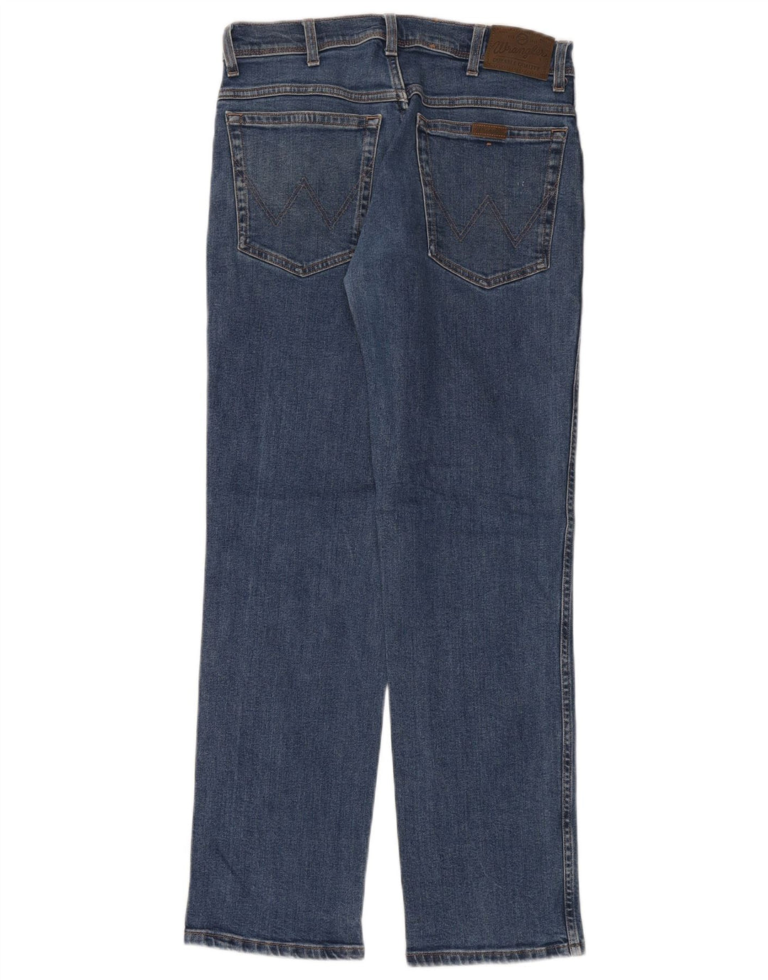 WRANGLER Herre Regular Fit Straight Jeans W32 L32 Blå Bomuld