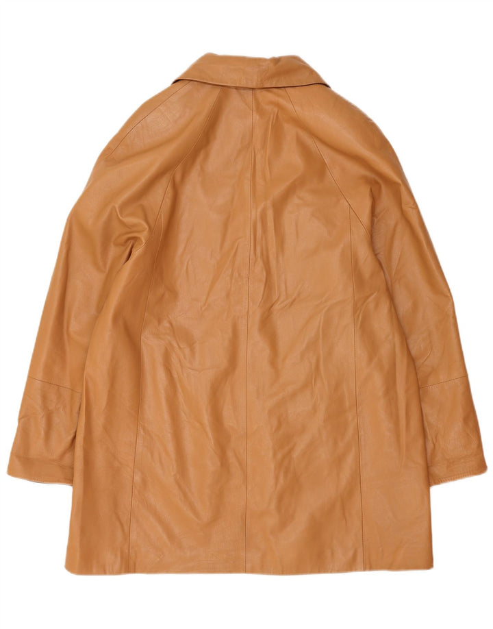 Vintage læderfrakke til kvinder UK 16 Stor brunt læder