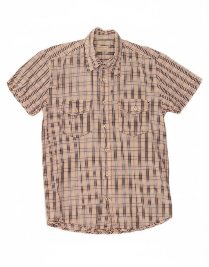 JACK & JONES Mens Graphic Short Sleeve Shirt Small Pink Check