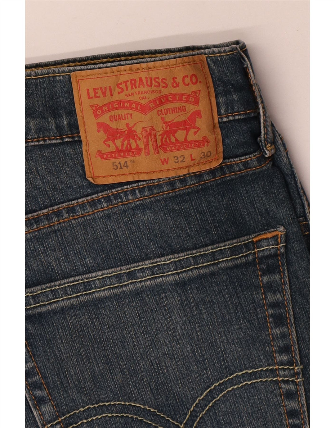 LEVI'S Herre 514 Straight Jeans W32 L30 Blå Bomuld