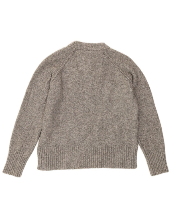 Superdry Sweater med rund hals til kvinder UK 10 Lille grå uld