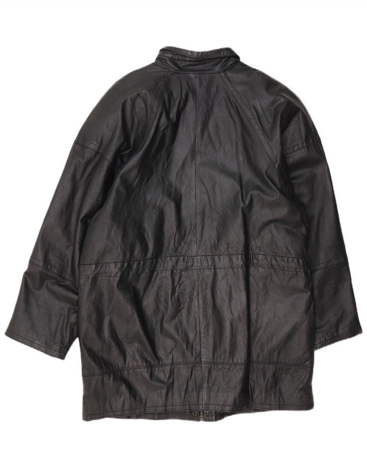 Vintage dame læderjakke EU 40 Medium Sort