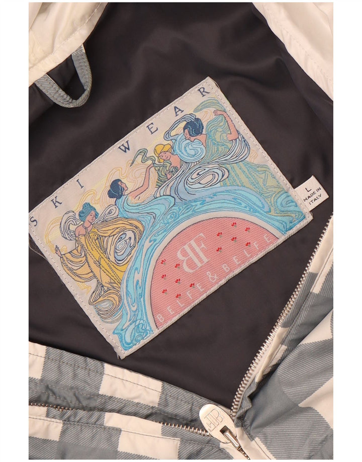 Belfe & Belfe Dame Oversized Hætte Skijakke UK 16 Large Grey Gingham