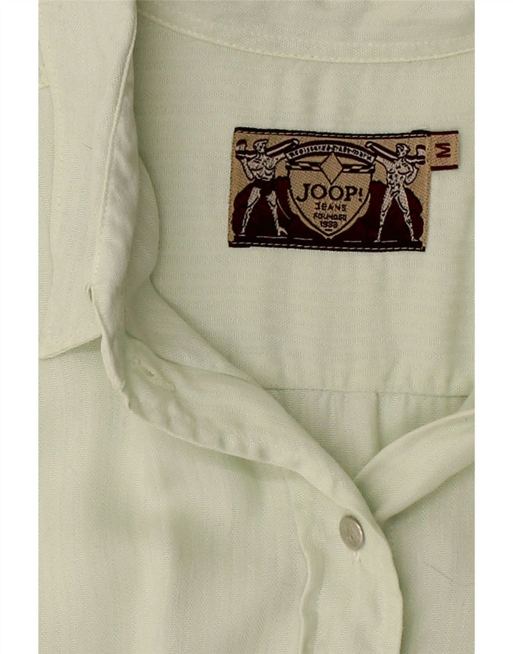 JOOP Womens Short Sleeve Shirt UK 14 Medium Green Striped Lyocell Vintage Joop and Second-Hand Joop from Messina Hembry 