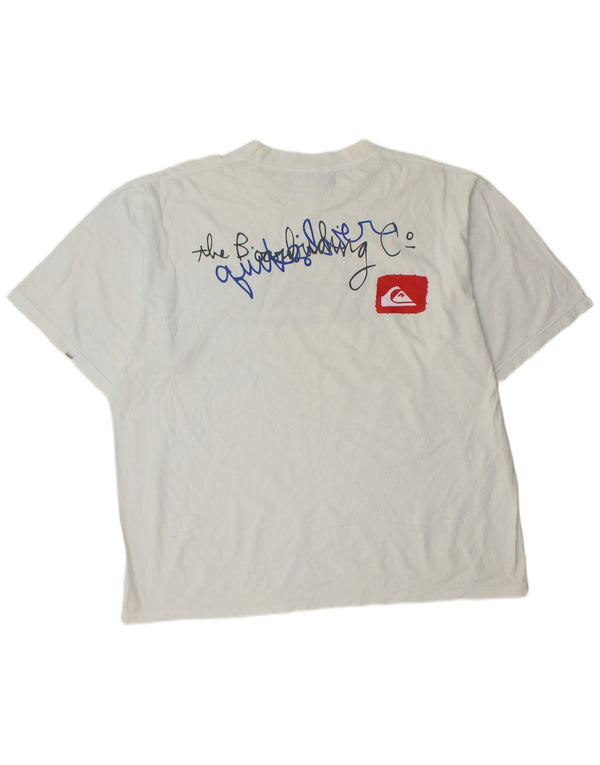 Quiksilver Herre Grafisk T-Shirt Top 2XL Hvid Bomuld