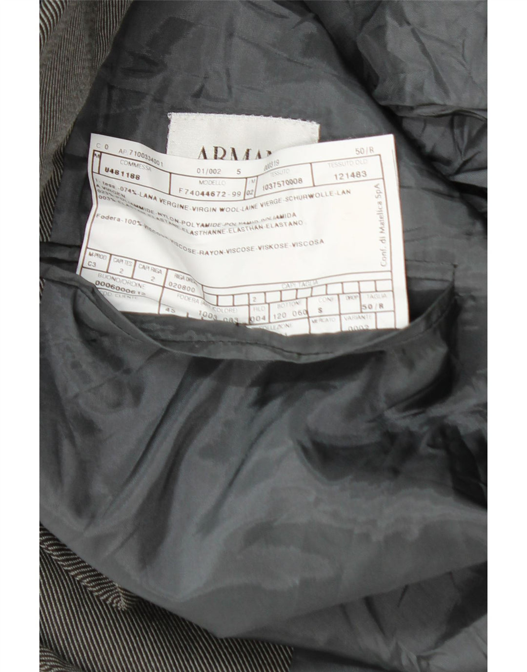 Armani Collezioni Herre 3-knaps blazerjakke IT 50 Medium Grå Uld