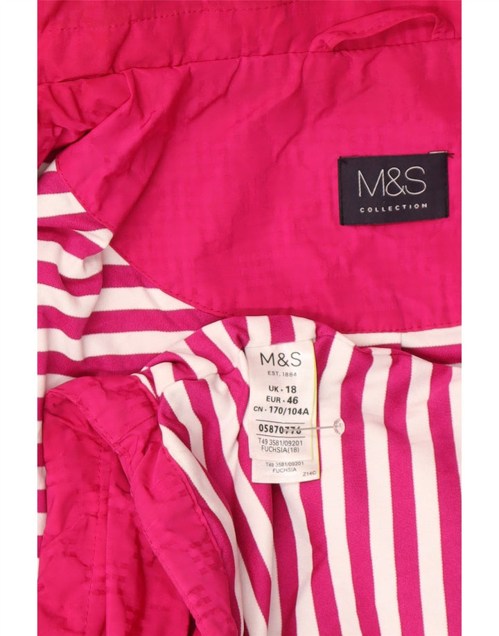 Marks & Spencer Regnjakke med hætte til kvinder UK 18 XL Pink Polyester