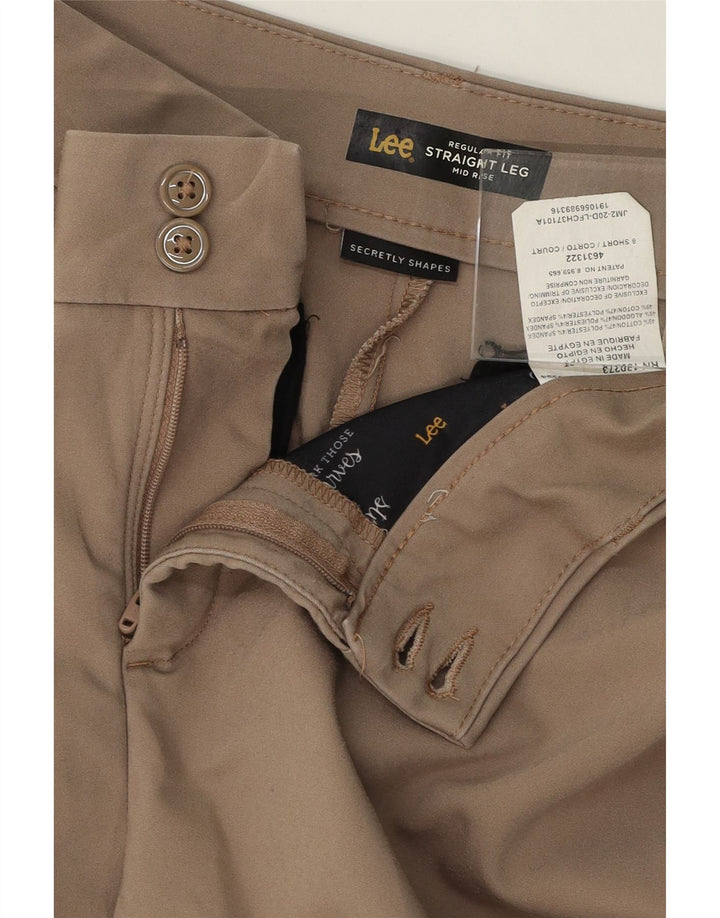 LEE Womens Mid Rise Regular Fit Casual Trousers US 8 Medium W32 L27 Beige Vintage Lee and Second-Hand Lee from Messina Hembry 