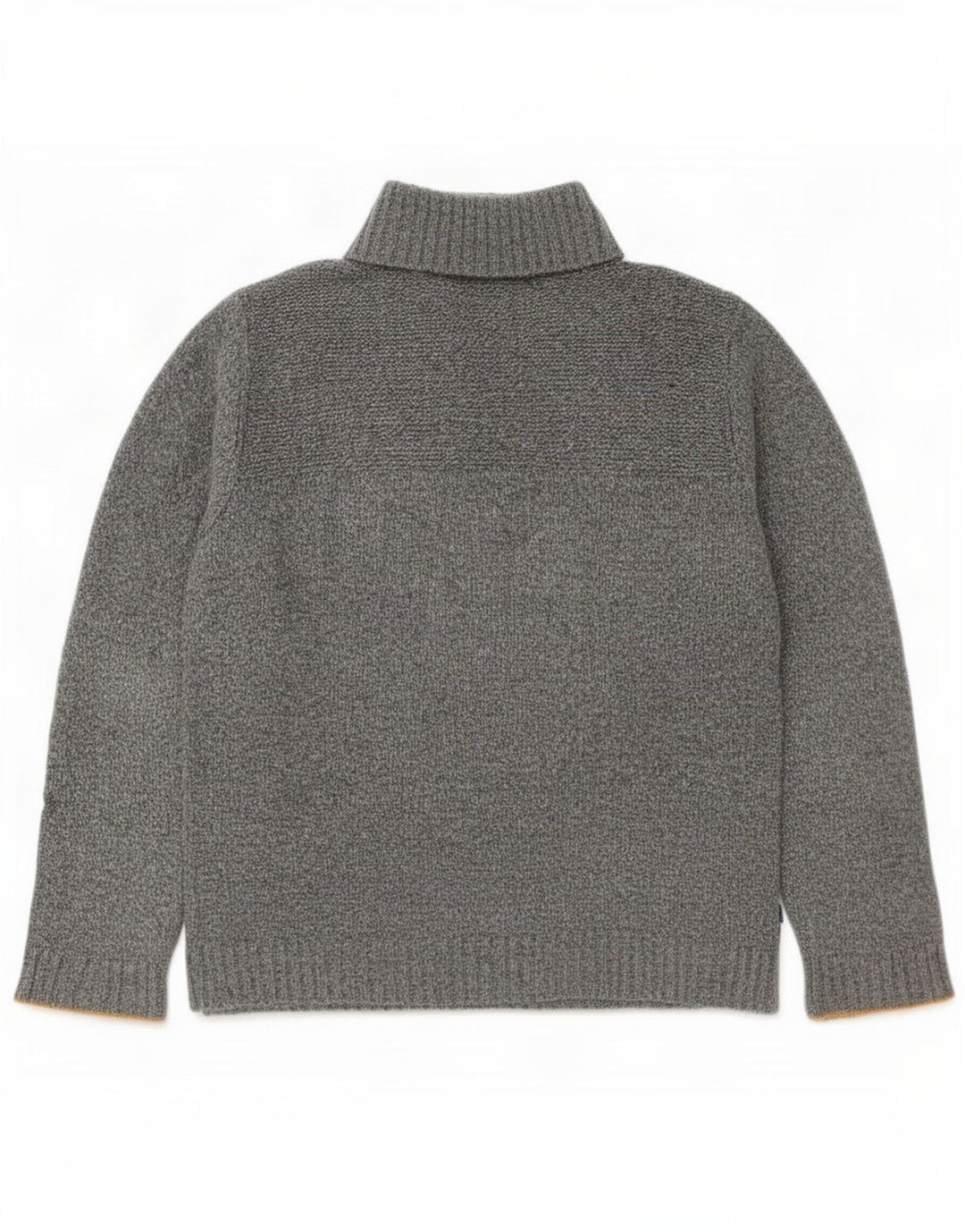 Fat Face Herre Button Neck Jumper Sweater Stor Grå Flecked Uld