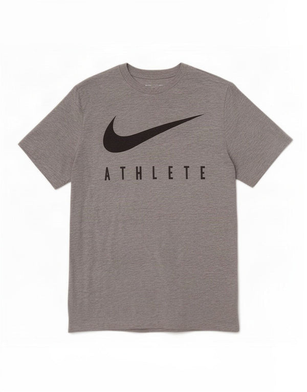 Nike Mens Dri Fit Graphic T-Shirt Top Medium Grey Flecked Polyester