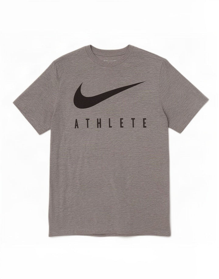 Nike Herre Dri Fit grafisk T-shirt Top Medium Grey Flecked Polyester