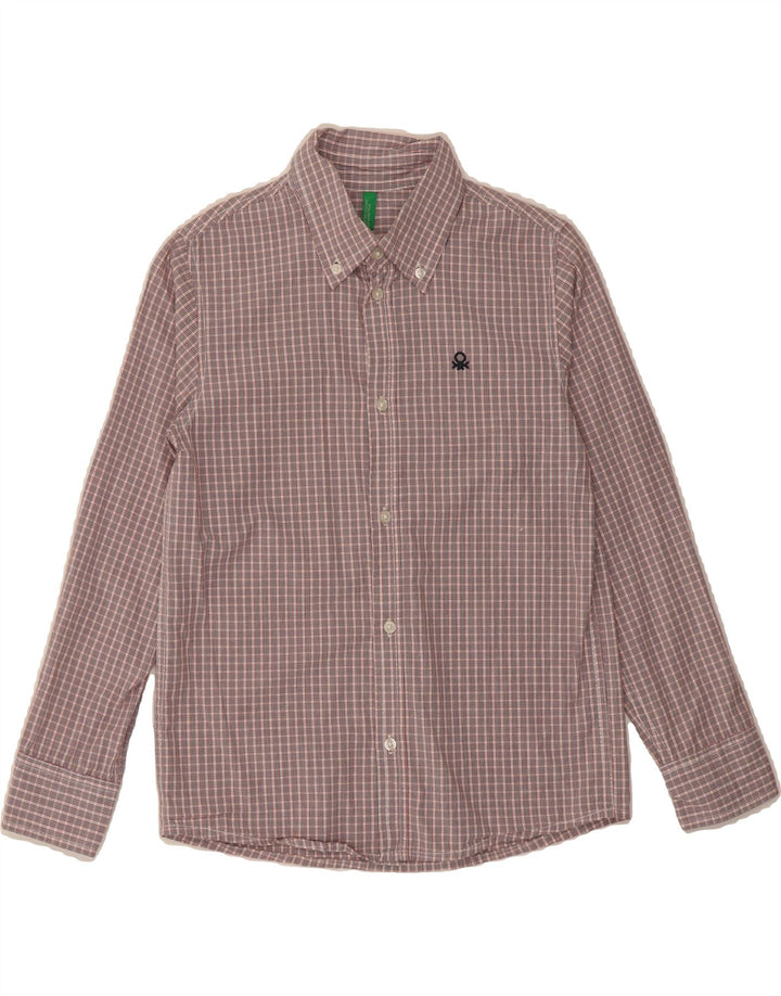 BENETTON Boys Shirt 9-10 Years Pink Check Vintage Benetton and Second-Hand Benetton from Messina Hembry 