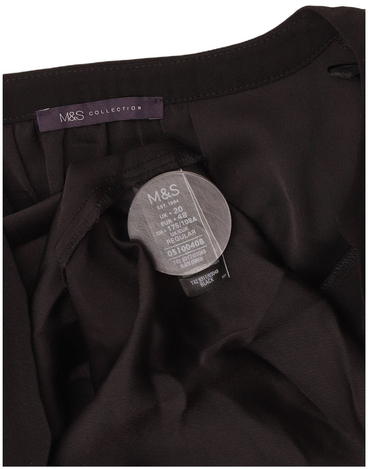Marks & Spencer Dame 3/4 ærmet Shift Dress UK 20 2XL Sort Polyester