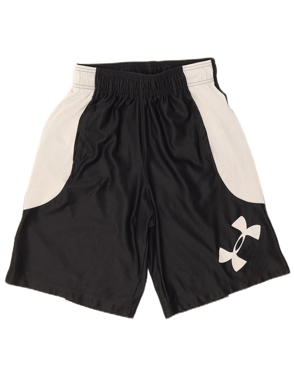 Under Armour Herre Heat Gear Graphic Sports Shorts Small Black Colourblock
