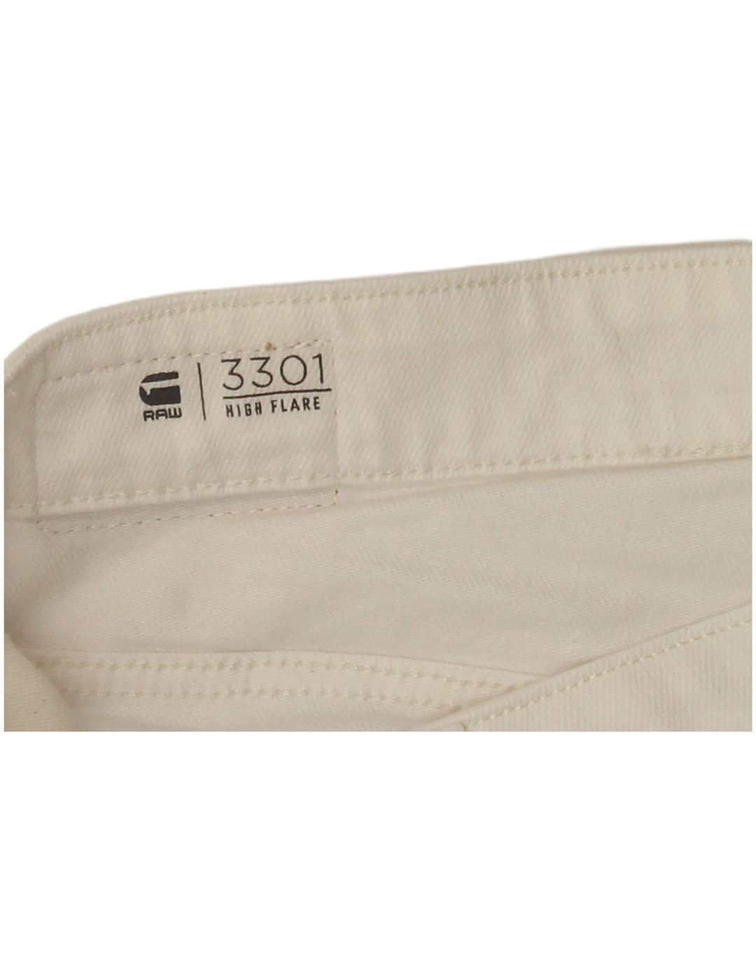 G-Star Dame 3301 Højtaljede Flared Jeans W30 L33 Hvid