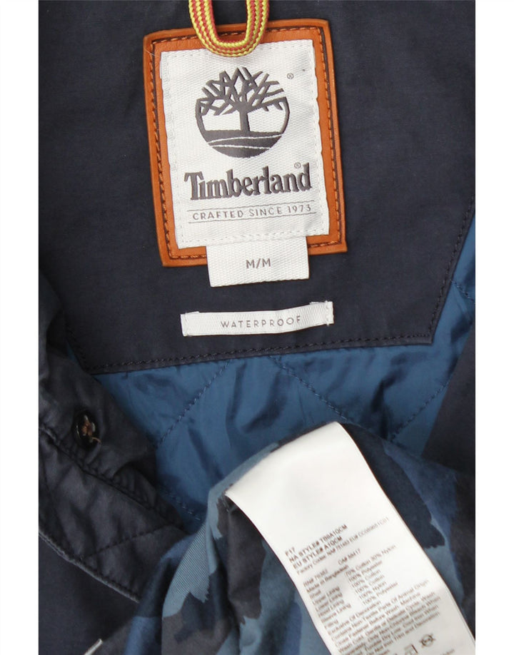 TIMBERLAND Herre Windbreaker Coat UK 38 Medium Navy Blue Bomuld