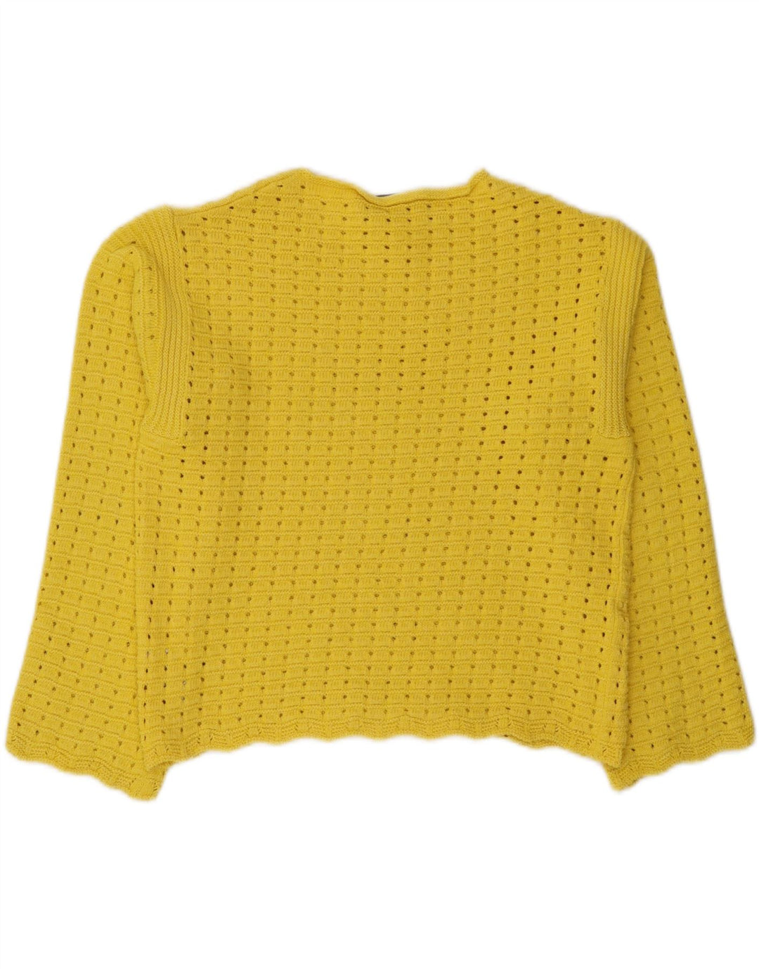 Marks & Spencer Dame Crop Boat Neck Jumper Sweater UK 14 Medium Yellow