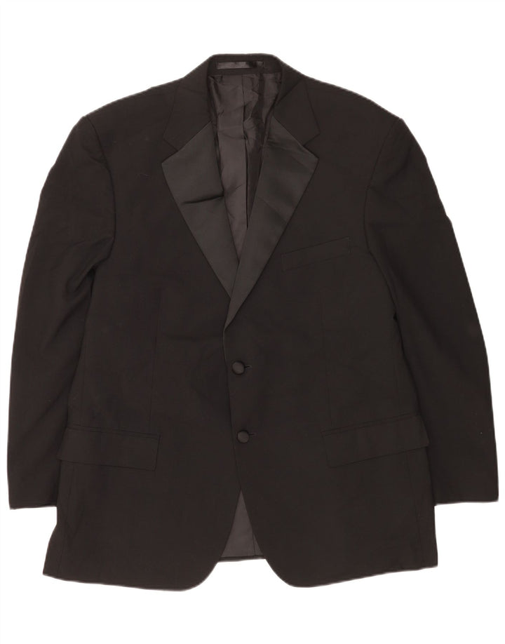 Marks & Spencer Herre Short 2 Button Blazer Jacket UK 42 XL Sort Polyester
