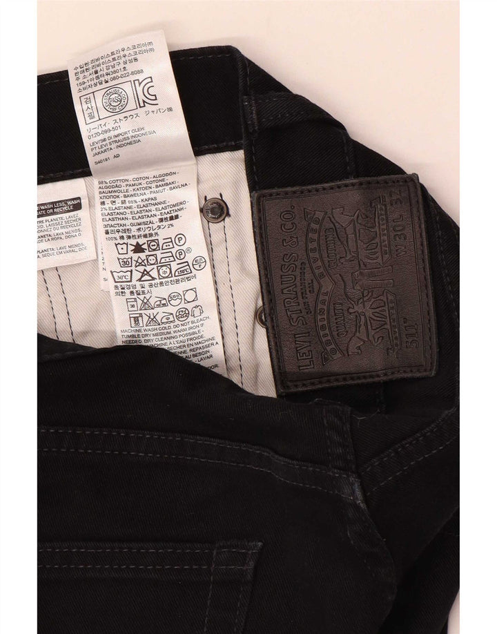 Levi's Slim Jeans til mænd W30 L32 sort bomuld