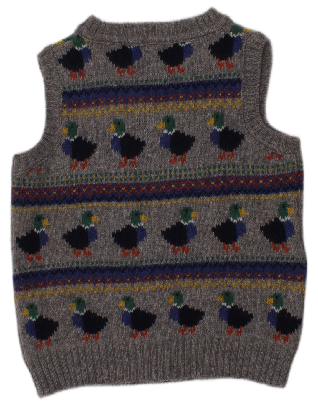 JOJO MAMAN BEBE Drengevest tanktop 2-3 år Grey Fair Isle lammeuld