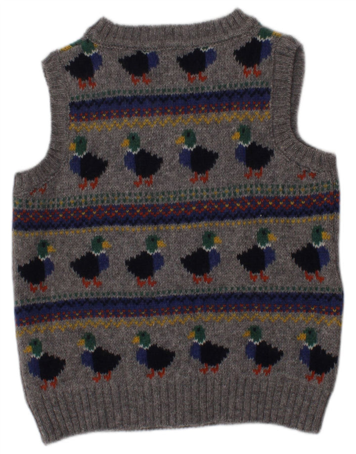 JOJO MAMAN BEBE Drengevest tanktop 2-3 år Grey Fair Isle lammeuld