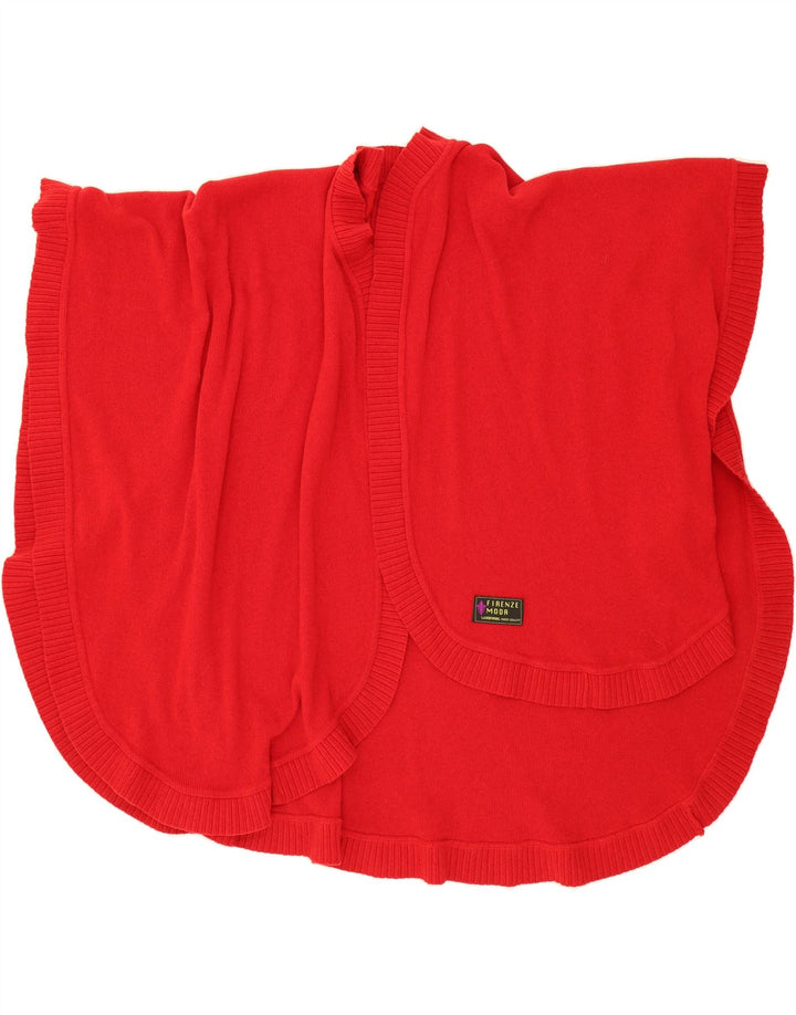 FIRENZE Womens Poncho Jumper One Size Red Wool Vintage Firenze and Second-Hand Firenze from Messina Hembry 