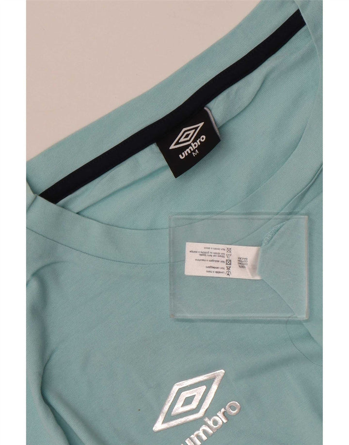 Umbro Dame T-Shirt Top UK 14 Medium Blue Cotton