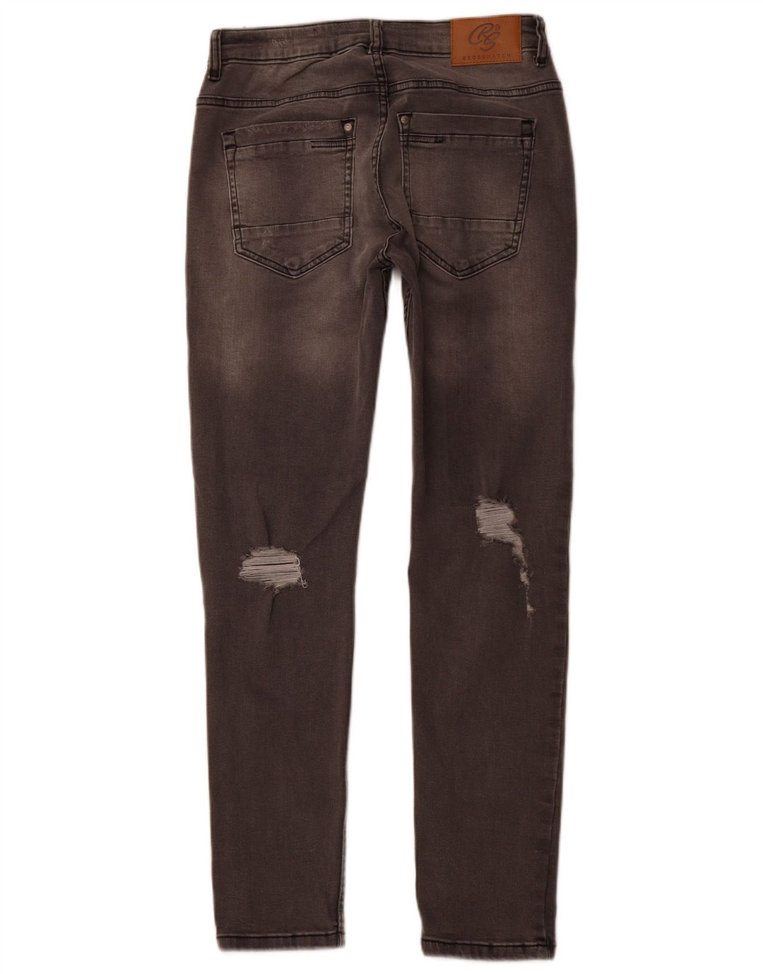 CROSSHATCH Dame Raynell Distressed Slim Jeans W30 L30 Grå Bomuld