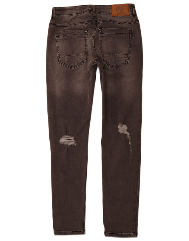 CROSSHATCH Dame Raynell Distressed Slim Jeans W30 L30 Grå Bomuld