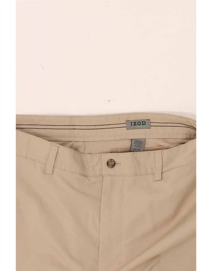 IZOD Mens Straight Chino Trousers  W36 L32 Beige Polyester Vintage Izod and Second-Hand Izod from Messina Hembry 