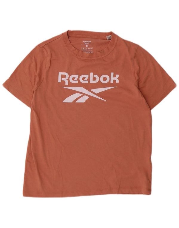 Reebok Grafisk T-shirt top til kvinder UK 12/14 Medium Pink Bomuld