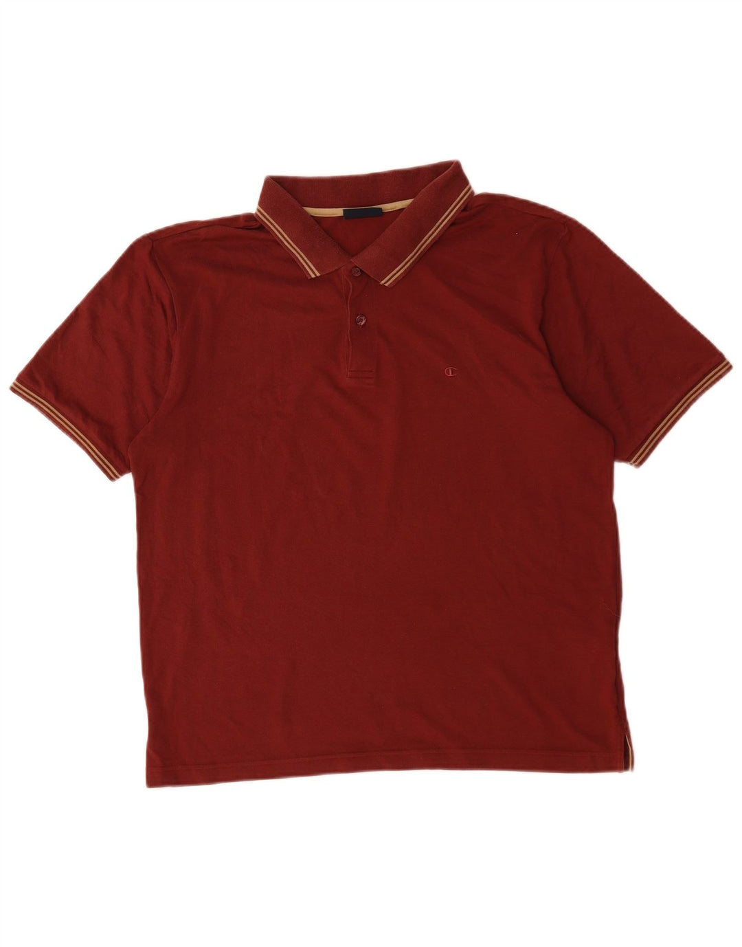 Champion herre poloshirt Medium Bourgogne stribet bomuld