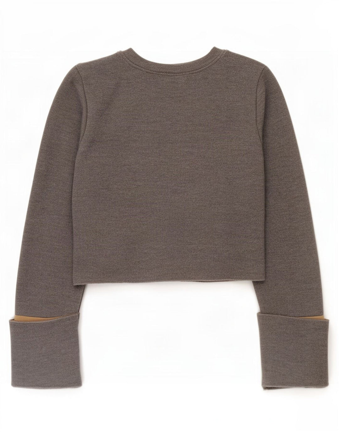 Zara Dame Crop Top Langærmet UK 10 Lille Grå