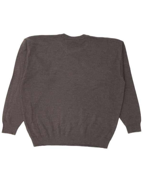 Lacoste Herre sweater med rund hals XL grå uld