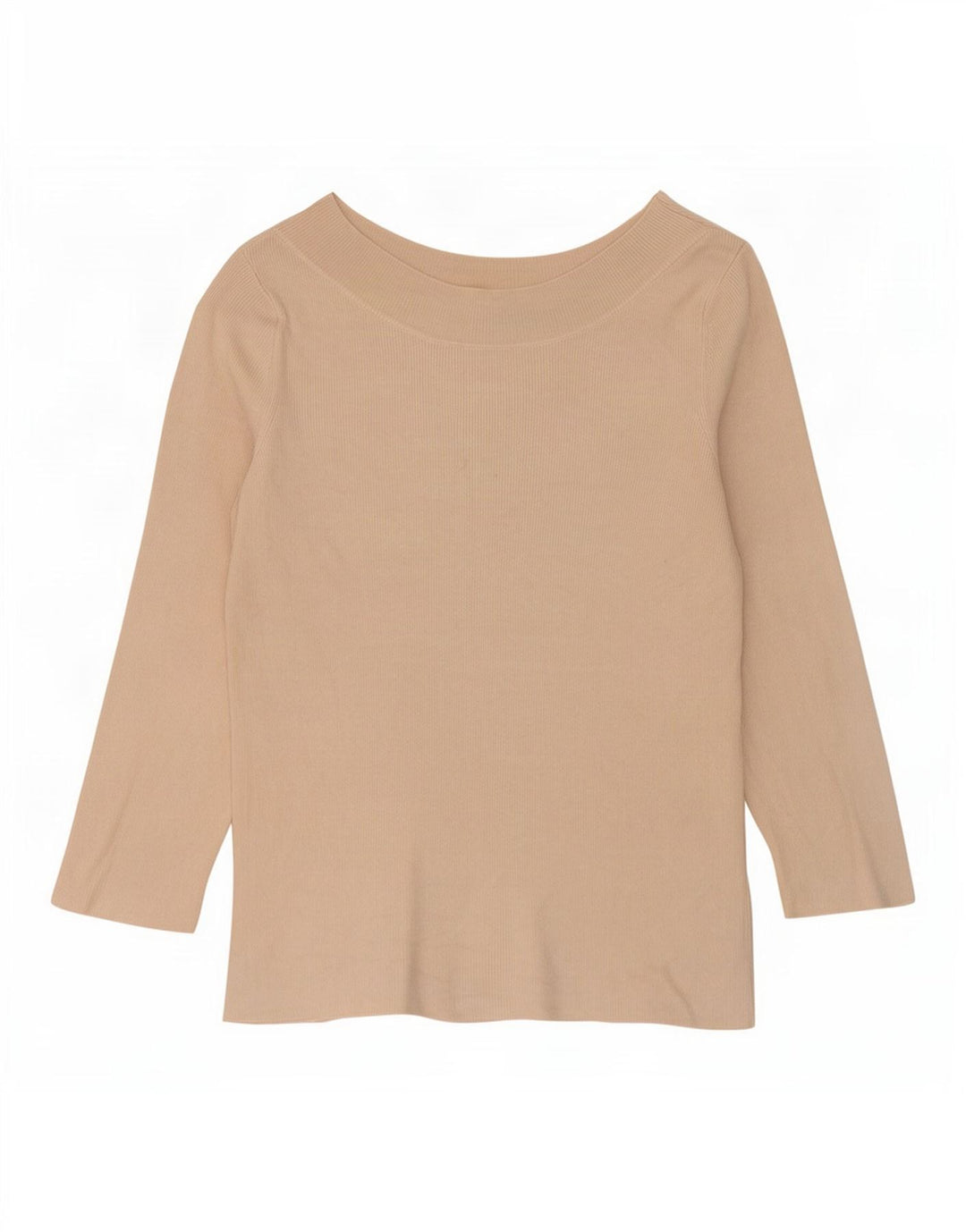 Oasis Womens Crop Top 3/4 ærme UK 12 Medium Beige Viscose