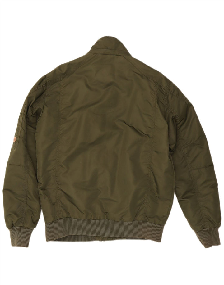 Jack & Jones Herre Bomber Jacket UK 38 Medium Khaki Nylon