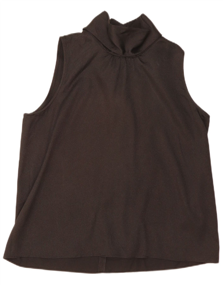 DKNY Dame ærmeløs bluse Top UK 18 XL Sort Polyester