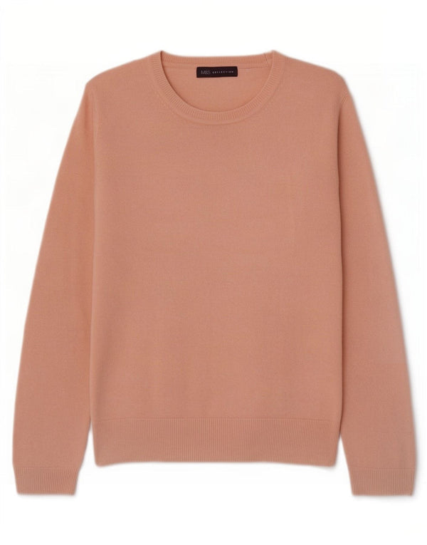Marks & Spencer Dame Boat Neck Jumper Sweater UK 12 Medium Pink Akryl