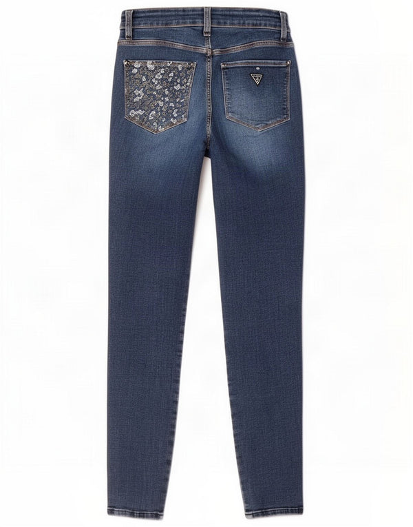 Guess Womens Curvy Skinny Jeans W26 L29 Blue Cotton