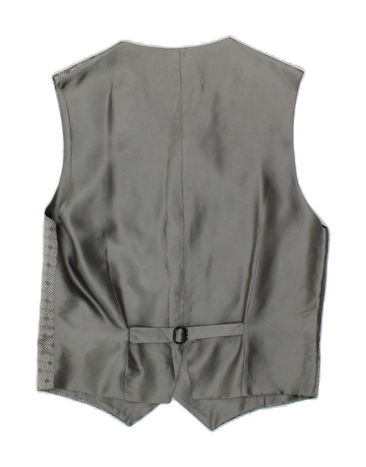 VINTAGE Mens Waistcoat IT 48 Medium Grey Argyle/Diamond Silk Vintage Vintage and Second-Hand Vintage from Messina Hembry 