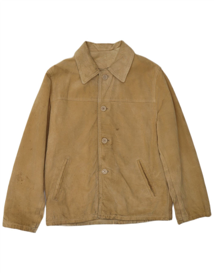 CONBIPEL Herre ruskindsjakke UK 40 Stort beige læder