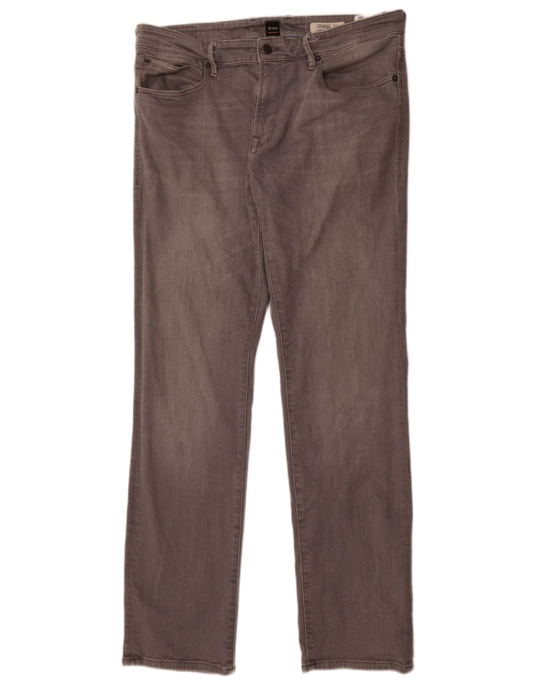 Hugo Boss Herre Regular Fit Straight Jeans W36 L34 Grå Bomuld