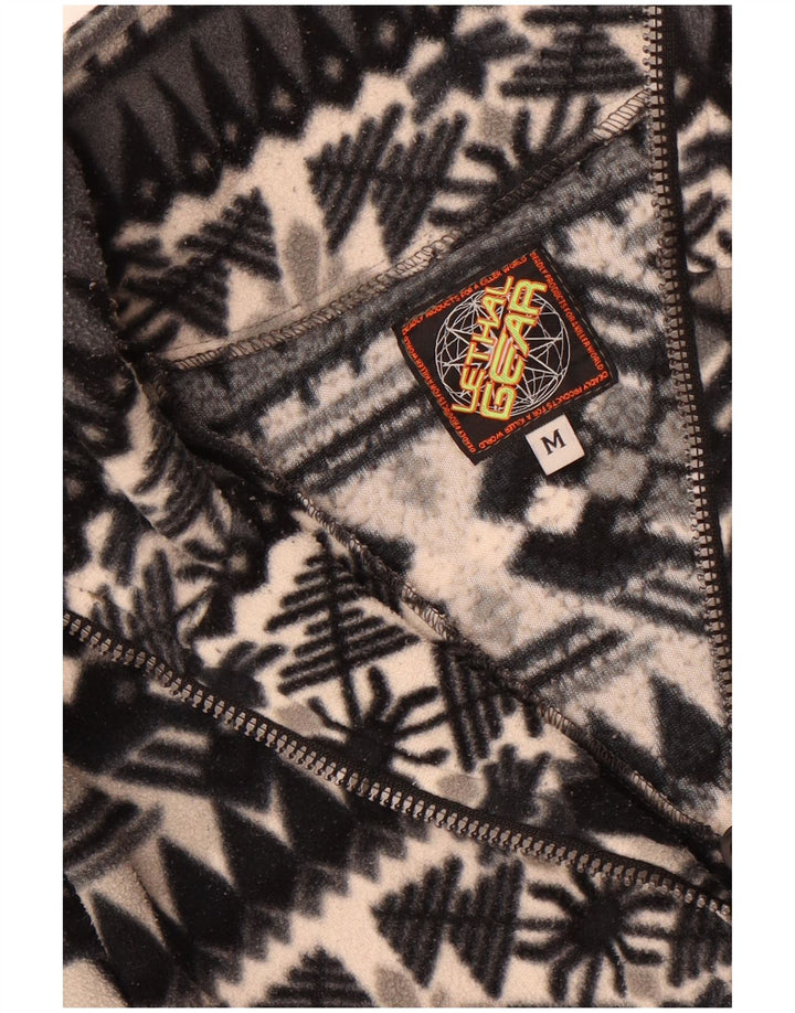 Vintage fleecetrøje med lynlås til mænd Medium Grey Fair Isle