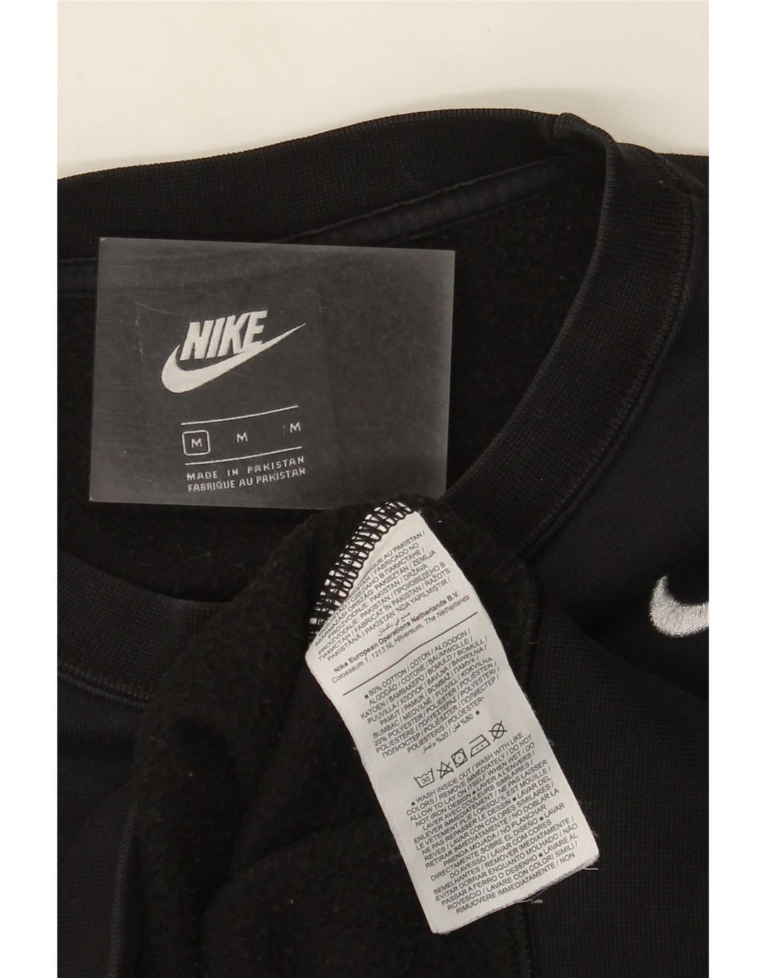 Nike Womens Crop Oversized Sweatshirt Jumper UK 14 Medium Sort Bomuld