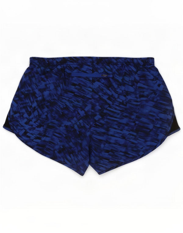 Nike Womens Sports Shorts UK 14 Medium Blue Geometric Sports