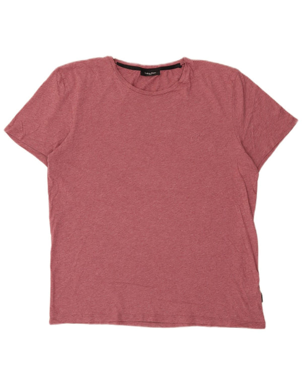 Calvin Klein Dame T-Shirt Top UK 16 Stor Pink Bomuld