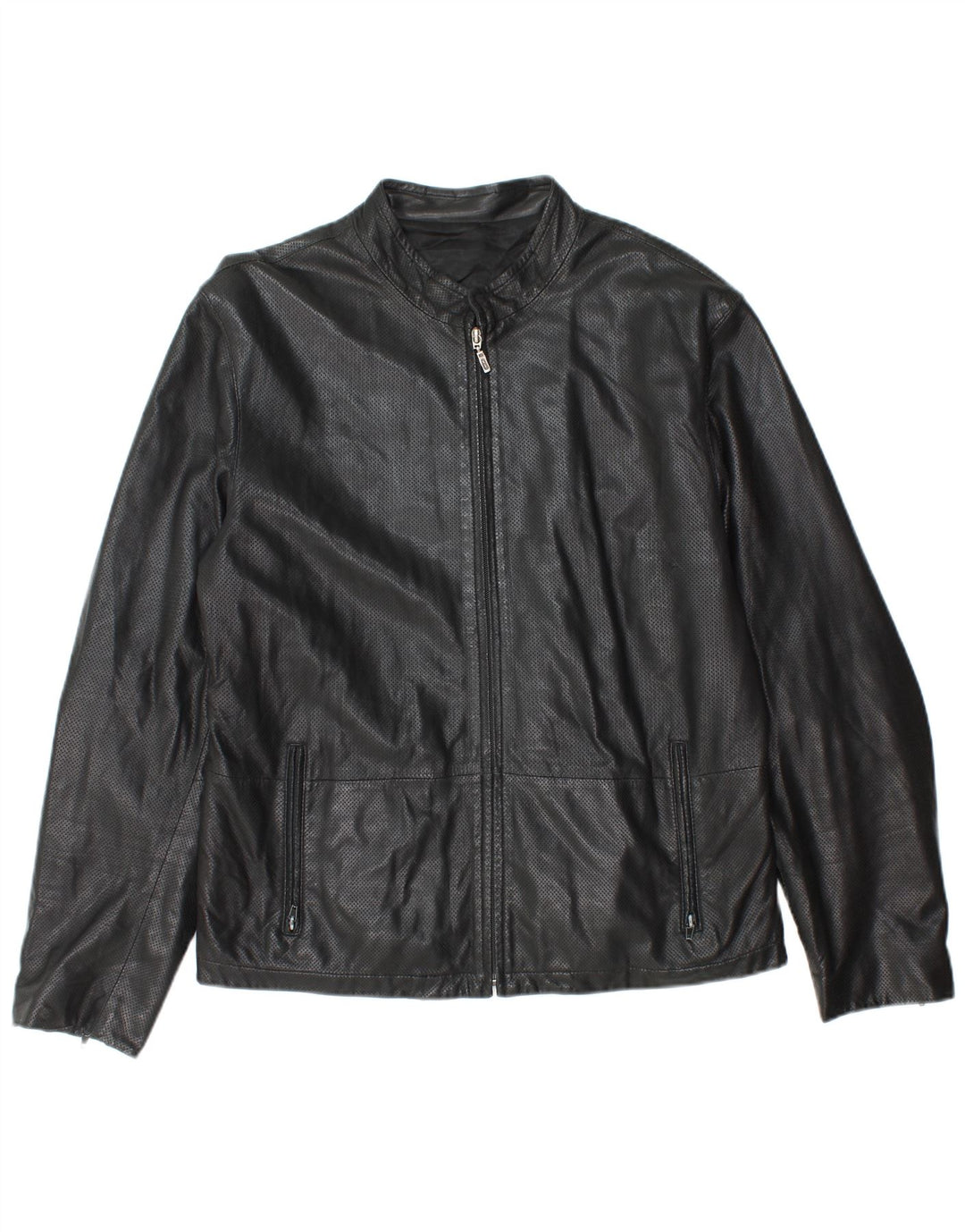 Vintage herre læderjakke IT 52 XL sort læder