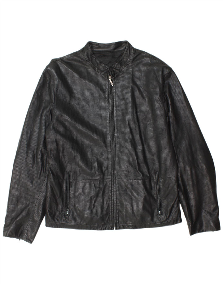 Vintage herre læderjakke IT 52 XL sort læder